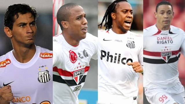 Ganso (pelo Santos), Borges (pelo São Paulo), Arouca (pelo Santos) e Ricardo Oliveira (pelo São Paulo)