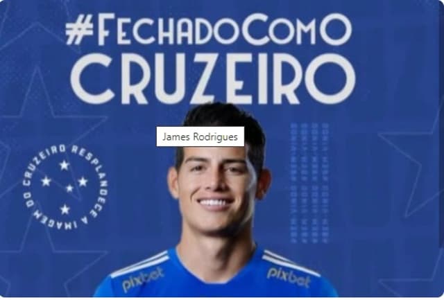 Imagem de James Rodriguez viralizou na internet com a camisa do Cruzeiro