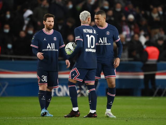 Mbappé Messi e Neymar - PSG x Saint-Etienne