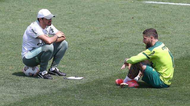 Abel Ferreira e Zé Rafael - Treino Palmeiras