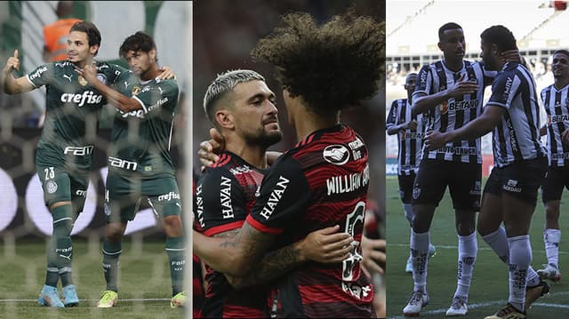 Montagem Palmeiras Flamengo Atletico MG