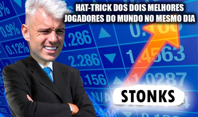 Meme: Hat-trick do Róger Guedes