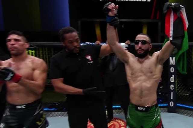 Belal levou a melhor sobre Luque na luta principal do UFC Vegas 51 (Foto: Reprodução/ESPN)