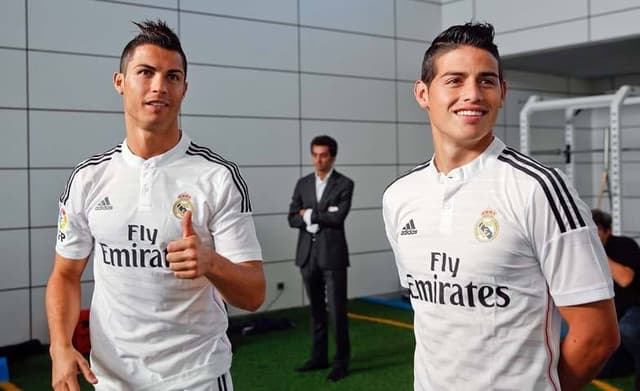 Cristiano Ronaldo e James Rodríguez nos tempos de Real Madrid