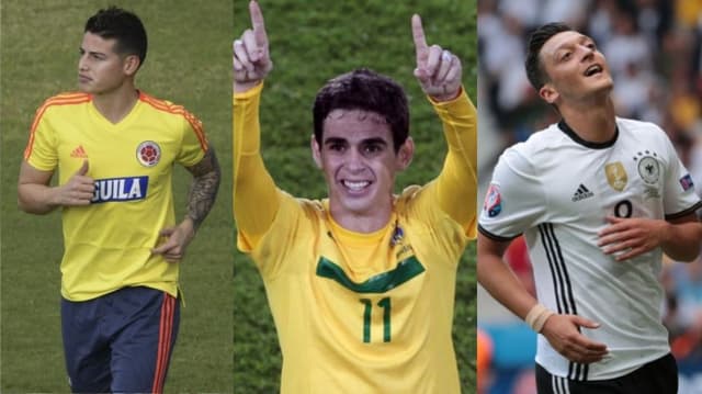 James, Oscar e Ozil