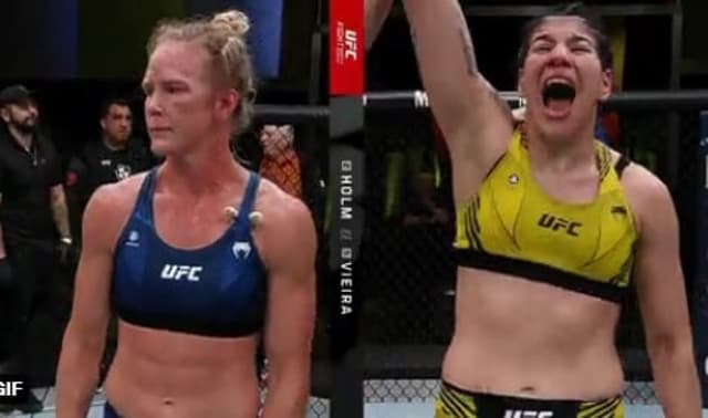 Ketlen Vieira derrotou Holly Holm na luta principal do UFC Vegas 55 (Foto: Reprodução)