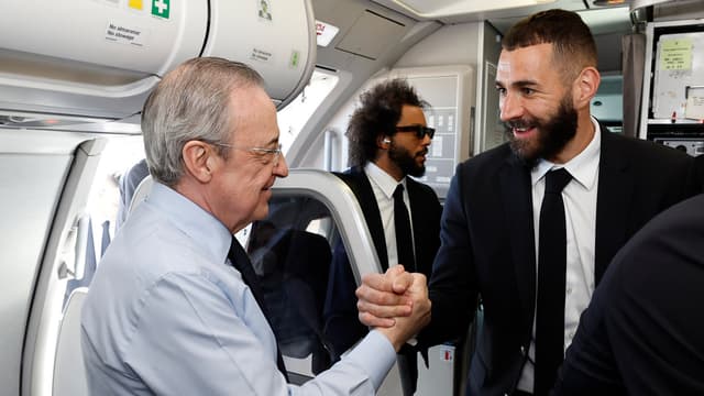 Real Madrid - Benzema, Florentino Perez e Marcelo