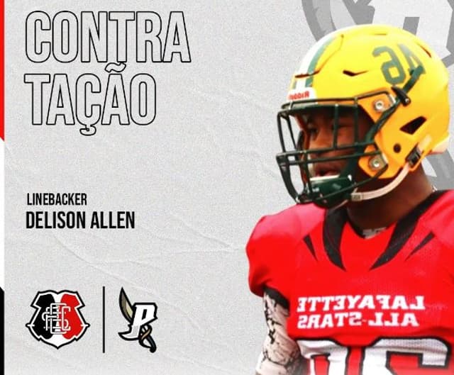 Linebacker norte-americano Delison Allen reforça defesa dos Pirates