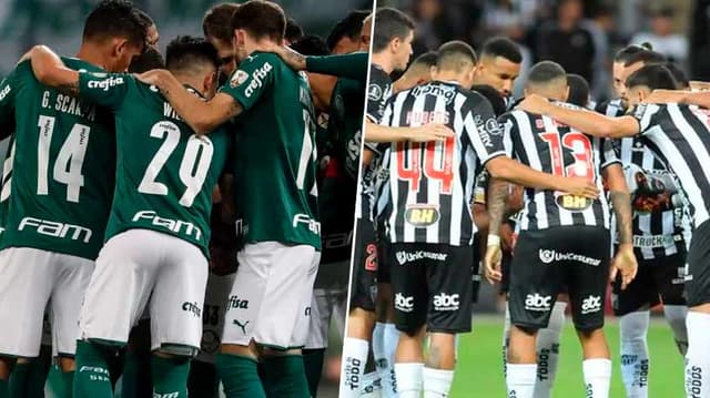 Palmeiras reunidos e do Atlético Mineiro reunidos