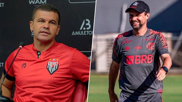 Umberto Louzer e Mauricio Souza (técnico ex-Fla)