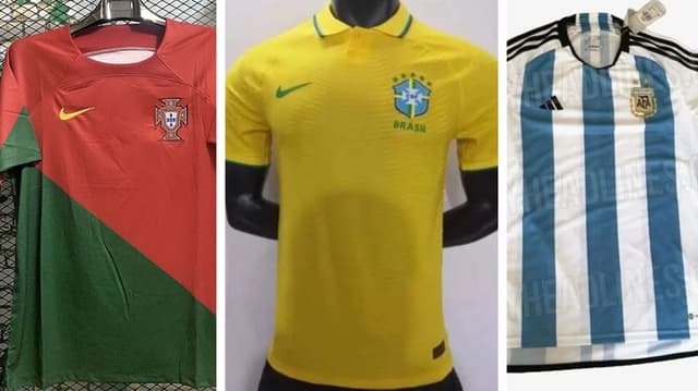 Camisas Portugal, Brasil e Argentina