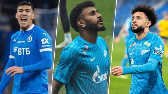 Balbuena (Dínamo Moscou), Wendel (Zenit) e Claudinho (Zenit)