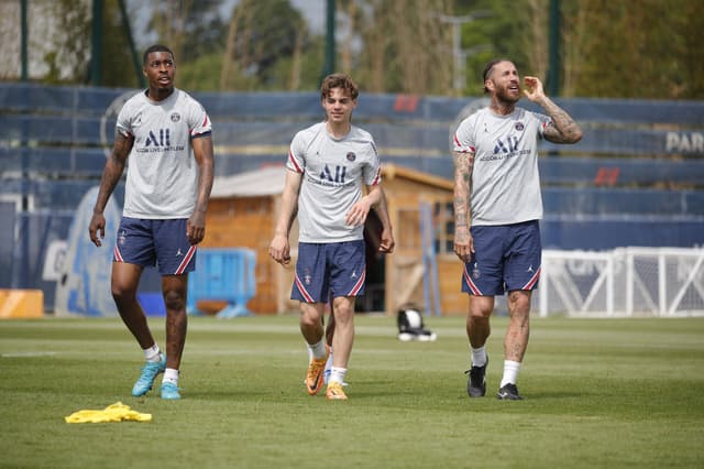 Kimpembe, Michut e Sergio Ramos - PSG