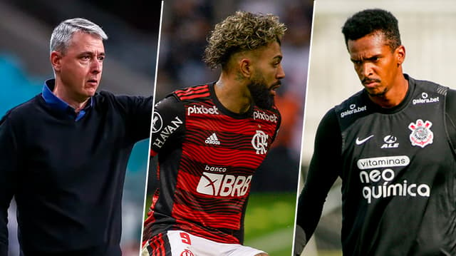 Montagem - Thiago Nunes, Gabriel Barbosa e Jô