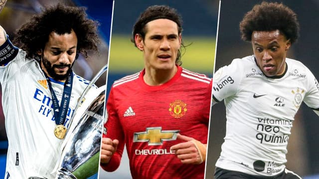 Montagem - Marcelo, Cavani e Willian