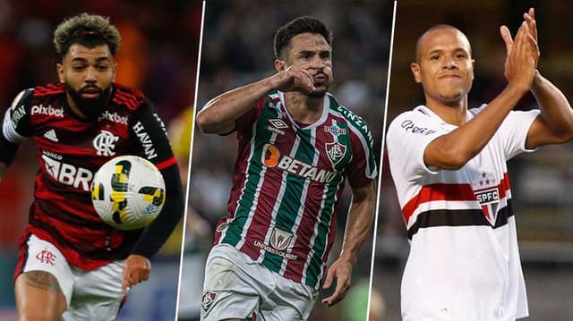 Gabigol, Willian Bigode e Luís Fabiano