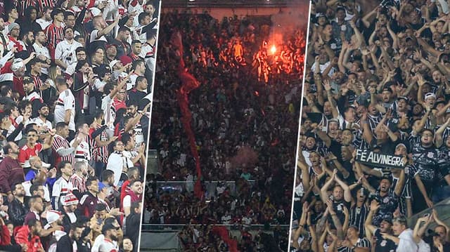 Montagem - Torcidas São Paulo, Flamengo e Corinthians