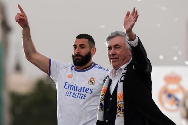 Carlo Ancelotti e Karim Benzema - Real Madrid