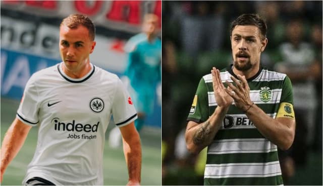 Montagem - Mario Götze (Eintracht Frankfurt) e Sebastián Coates (Sporting)