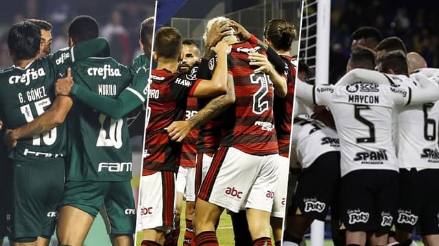 Comemoração do Palmeiras, Flamengo e Corinthians.