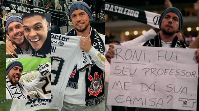 professor que levou o cartaz para a Arena Corinthians