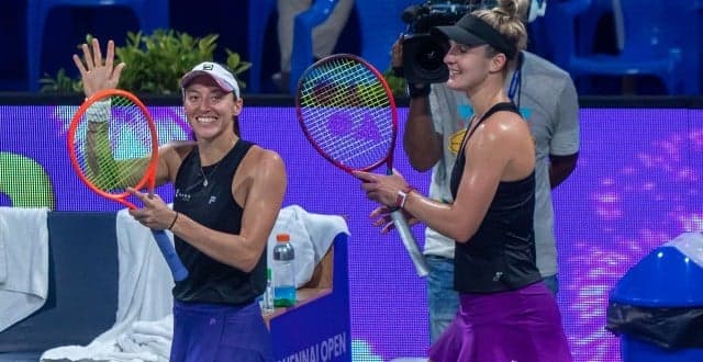 Luisa Stefani após vitória com Gabriela Dabrowski em Chennai