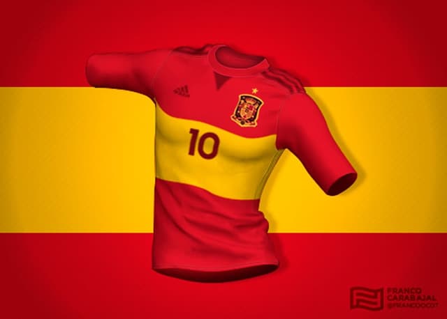 Camisa da Espanha com a bandeira