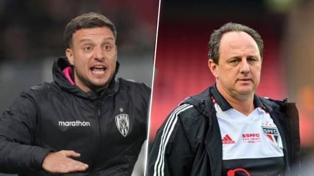 técnico do Dele Valle, e Rogério Ceni, do São Paulo