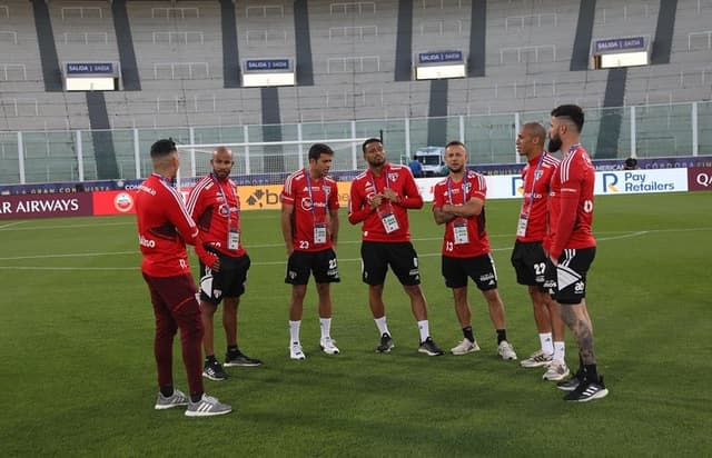 Jogadores do São Paulo no Mário Kempes