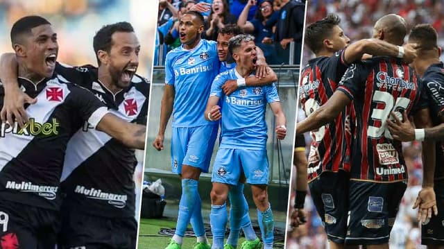 Vasco, Grêmio e Bahia.