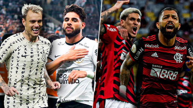 Montagem - Yuri Alberto e Roger Guedes, Pedro e Gabigol