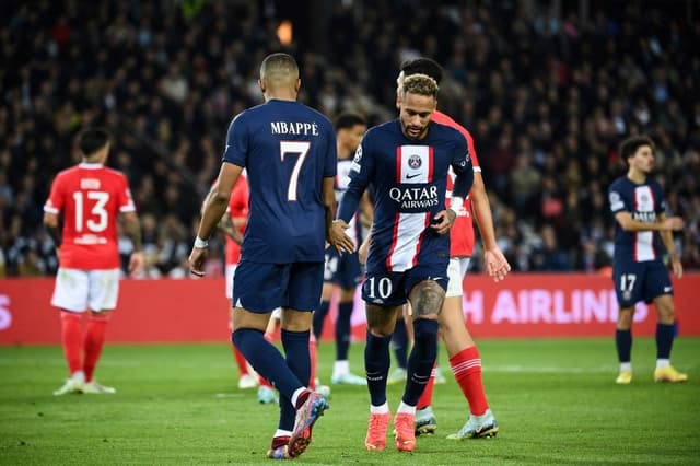 Mbappé e Neymar - PSG x Benfica