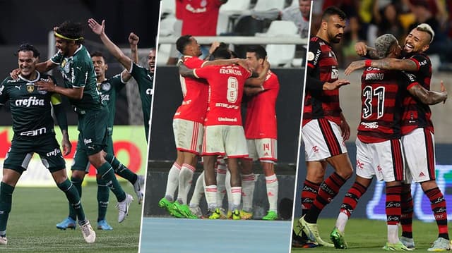 Montagem Palmeiras, Flamengo e Internacional