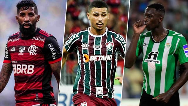 Rodinei (Flamengo), André (Fluminense) e Luiz Henrique (Real Bétis)