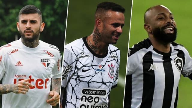 Liziero (no São Paulo), Luan (no Corinthians) e Chay (no Botafogo)