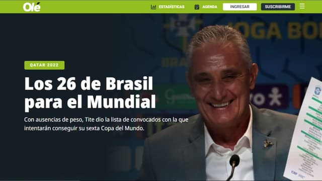 Tite Repercussão convocação Olé