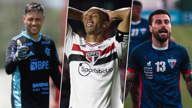 Diego Alves, Miranda e Lucas Lima (no Fortaleza)