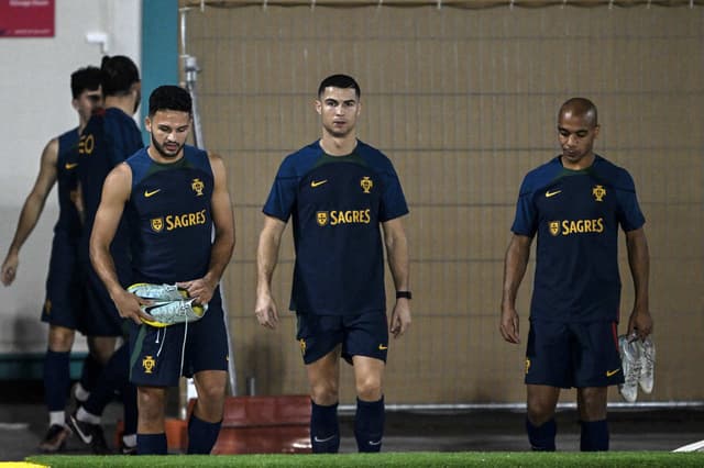 Treino Portugal - Cristiano Ronaldo, João Mário e Gonçalo Ramos