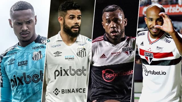 John (Santos), Felipe Jonathan (Santos), Luan (São Paulo) e Patrick (São Paulo)