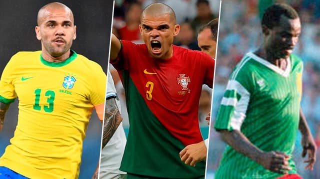 Montagem Daniel Alves, Pepe e Roger Milla