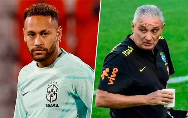 Montagem Tite e Neymar