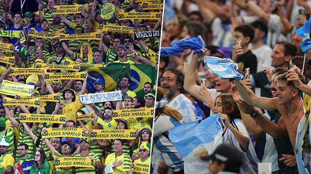 Montagem Torcidas Brasil x Argentina