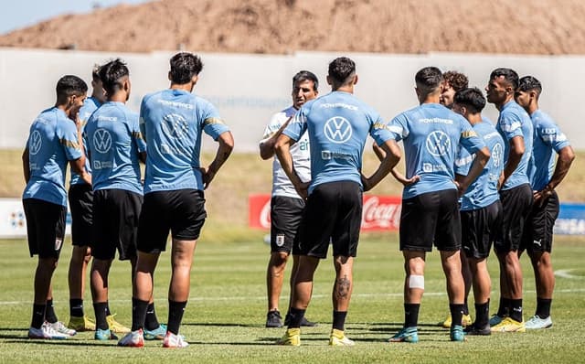 Treino da seleção Sub-20 do Uruguai