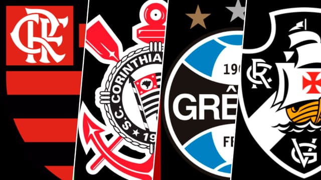 Montagem Flamengo, Corinthians, Grêmio e Vasco