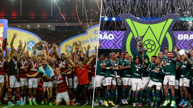 Montagem Flamengo e Palmeiras