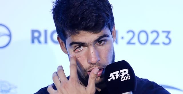 Carlos Alcaraz na coletiva após final do Rio Open