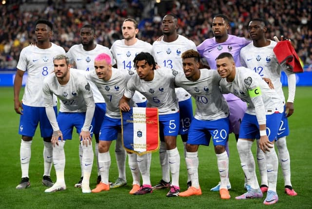 Time da França contra a Holanda