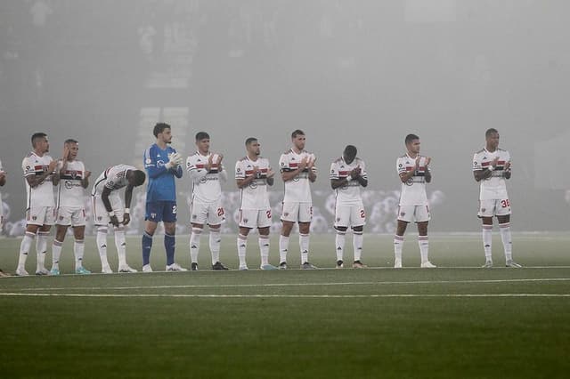 Elenco do São Paulo contra o Botafogo