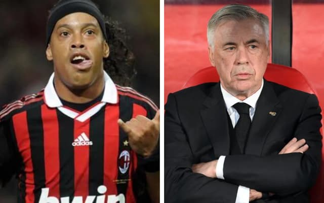 Ronaldinho Gaúcho e Carlo Ancelotti