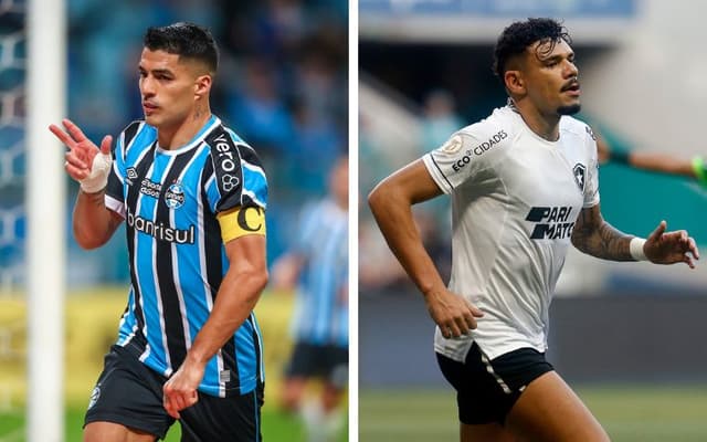 Luis Suárez, do Grêmio, e Tiquinho Soares, do Botafogo